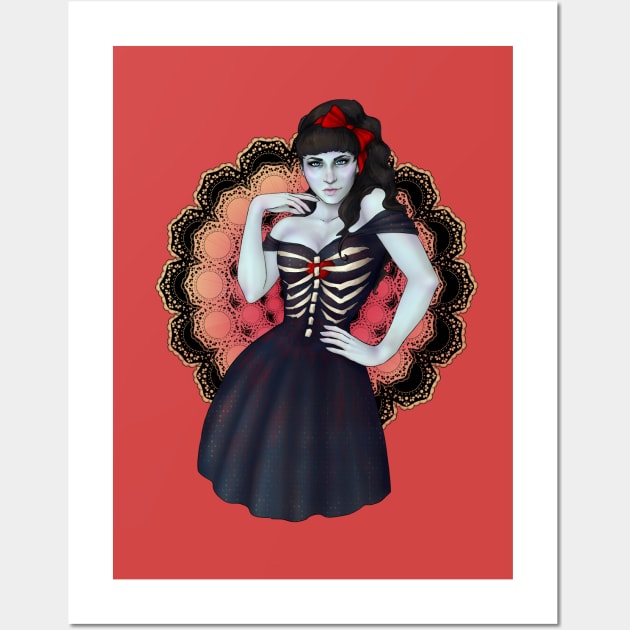 Dead Clara - Zombie Pinup Wall Art by CatAstropheBoxes